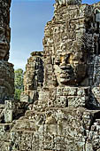 Angkor Thom - Bayon temple, second enclosure, corner towers seen from the central terrace 